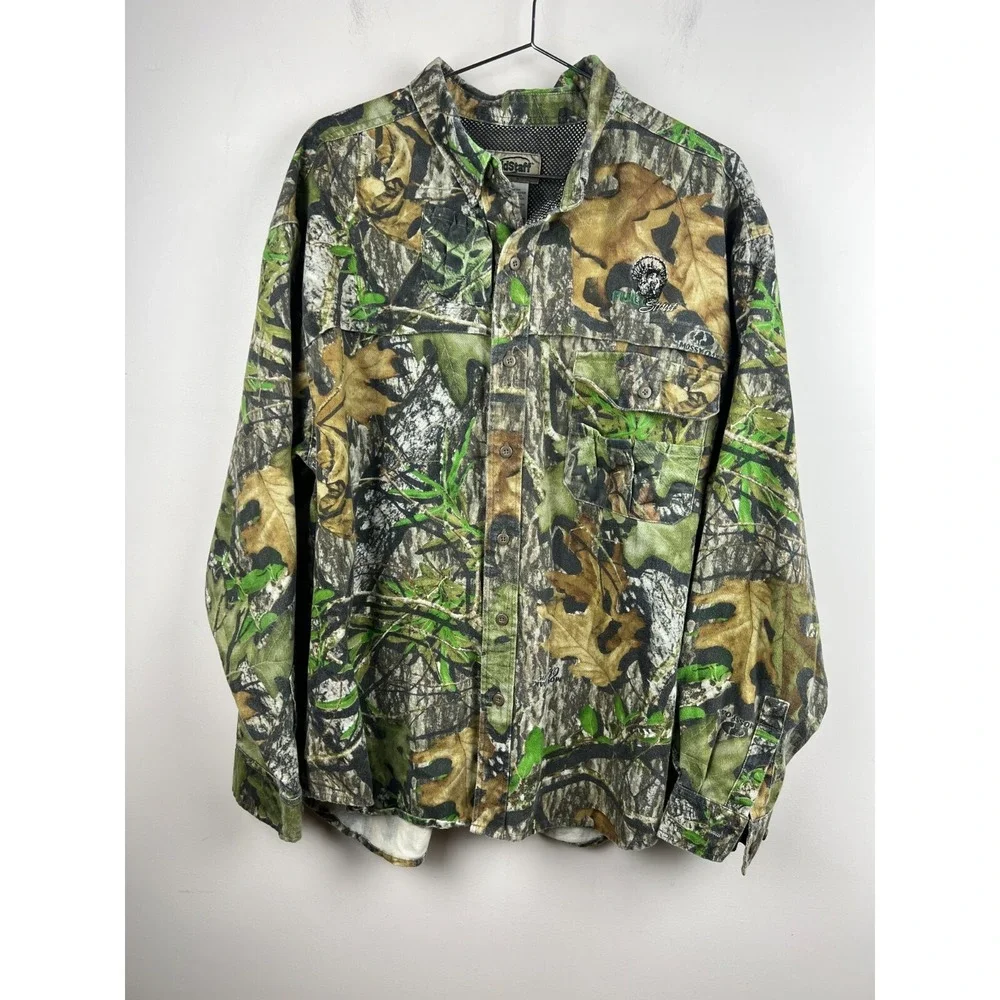 FieldStaff Mossy Oak Camo Hunting Set Mens XL Shirt 34 Pants Full Strut Turkey